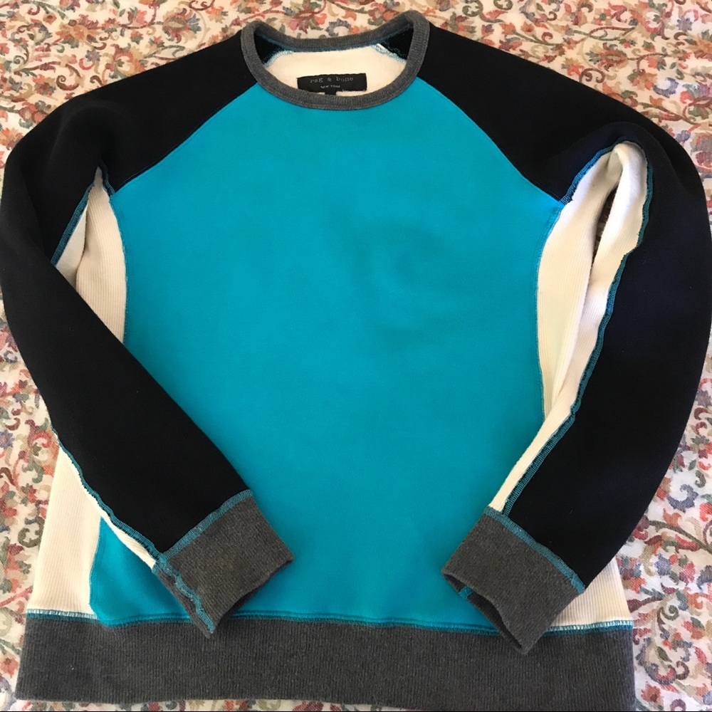 Rag and Bone fleece tricolour sweatshirt XS/S